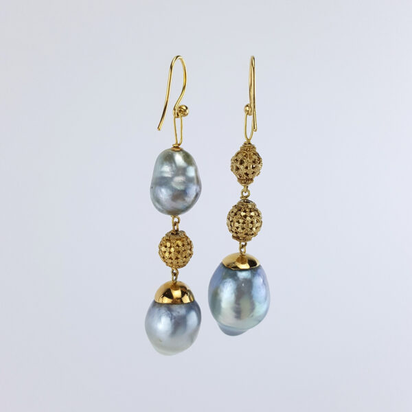 Dangle and Stud Keshi Pearls Earring can be worn 3 ways - Mali Pearls