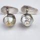 CF-4c Cufflinks Sterling Silver with South Sea Pearls